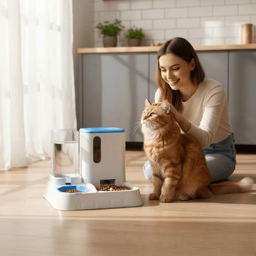 Distributeur automatique pour chats et chiens – repas et eau pratiques (colleur aléatoire)
