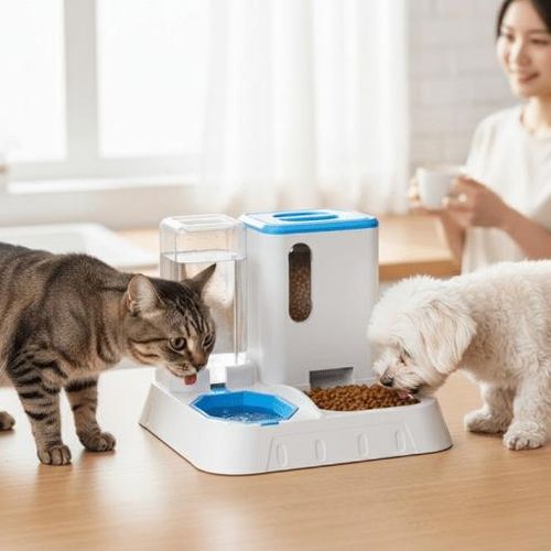 Distributeur automatique pour chats et chiens – repas et eau pratiques (colleur aléatoire)